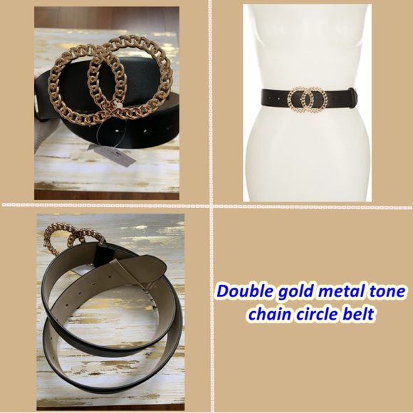 New Luxury Gold Metal Chain Belt Buckle Size M